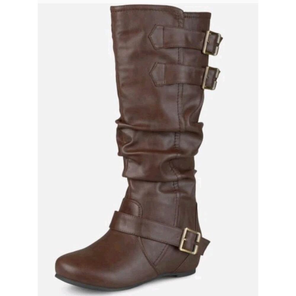 Journee Collection ~Woman Size 8.5M~Tiffany-Brown Knee High Boots NWOB. - Picture 5 of 9